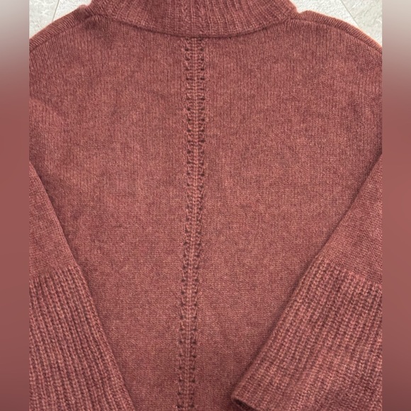 SKULL CASHMERE 100% CASHMERE RUST BELL SLEEVE SWEATER SIZE L WOMENS COZY FALL - Picture 4 of 6